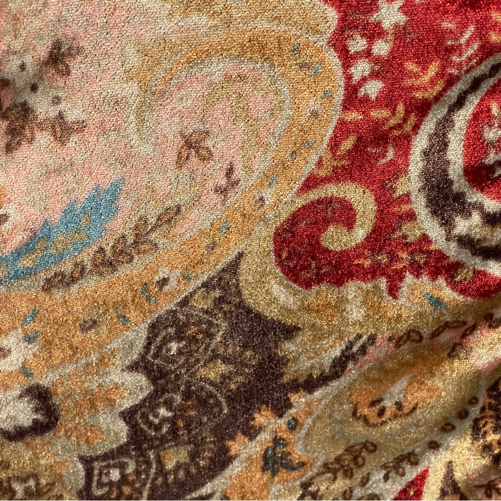 Soft Surroundings Montaigne Paisley Velvet Button Front Blouse Shirt XL Boho - Picture 5 of 10